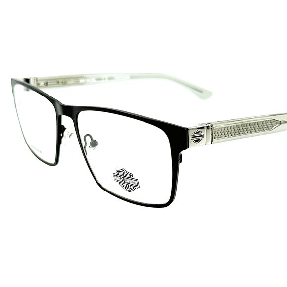Harley Davidson HD9003 Men's Metal Eyeglass Frame 001 Shiny Black 56-17 - Picture 2 of 5